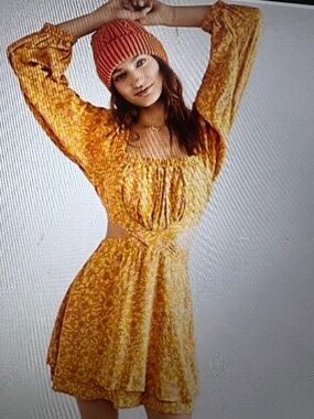 Free People Janel Printed Mini Dress. NWOT.